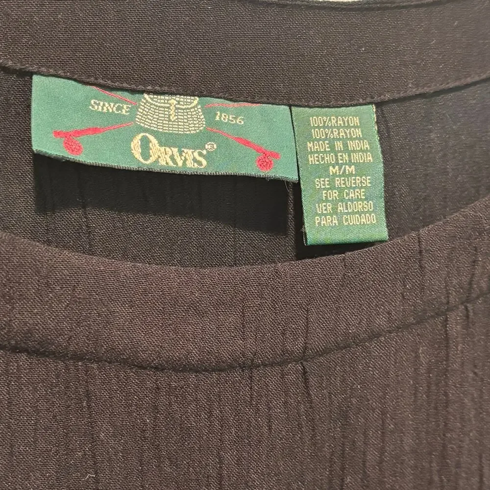 Vintage Orvis Black Novelty Giraffe Print Maxi Dress - size Medium